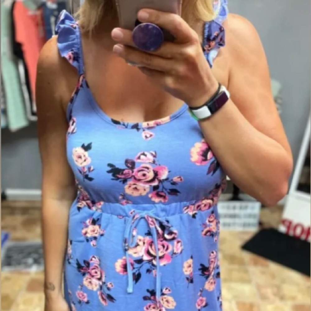BOUTIQUE Ruffle Strap Floral Tank Dress NEW!